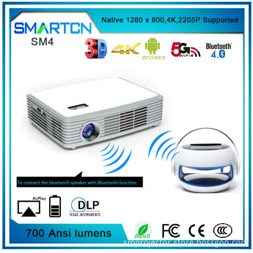 Factory portable and incredibily bright projector 4k 3d mini projector dlp with android micro lumens